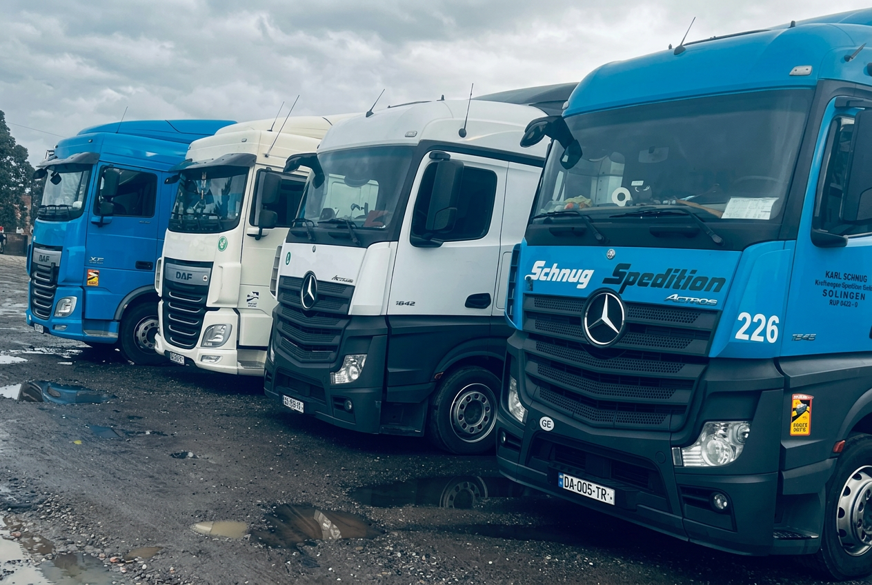 დადიანი ტრანსის ავტოპარკი — Mercedes და DAF სატვირთოები
